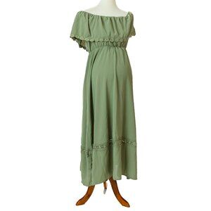 Sage Green Boho Midi Dress – Perfect for Photoshoots